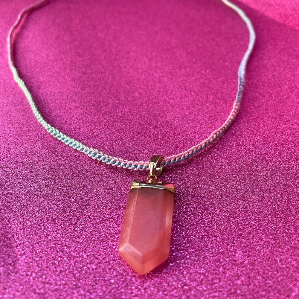 Pastel Peach Pendant Necklace